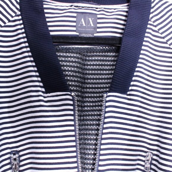 Armani Exchange Black & White Striped Bomber XS - Picture 13 of 16